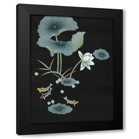 Koi I Black Modern Wood Framed Art Print with Double Matting by Urban Road