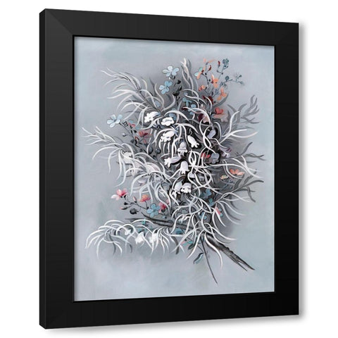 Bluebell Black Modern Wood Framed Art Print with Double Matting by Urban Road