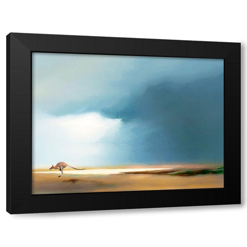 Nullarbor Black Modern Wood Framed Art Print with Double Matting by Urban Road