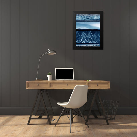 Wabi-Sabi Indigo Black Modern Wood Framed Art Print by Urban Road