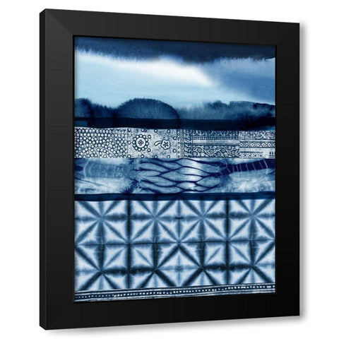 Haiku Indigo Black Modern Wood Framed Art Print with Double Matting by Urban Road