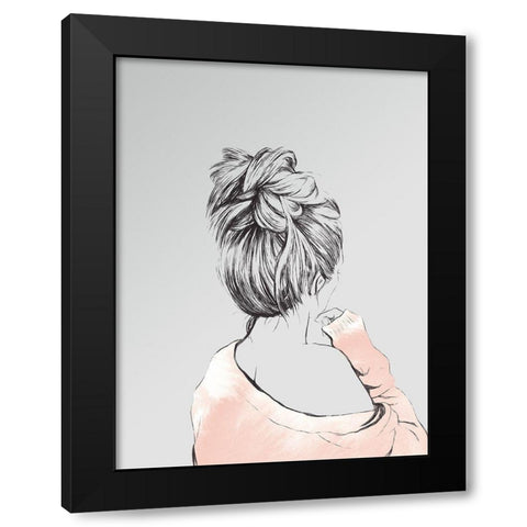 Ava Poster Black Modern Wood Framed Art Print with Double Matting by Urban Road