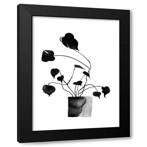 Ikebana Poster Black Modern Wood Framed Art Print with Double Matting by Urban Road