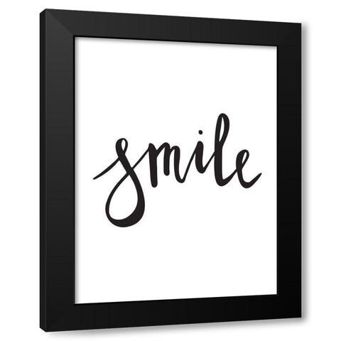 Smile Poster Black Modern Wood Framed Art Print with Double Matting by Urban Road