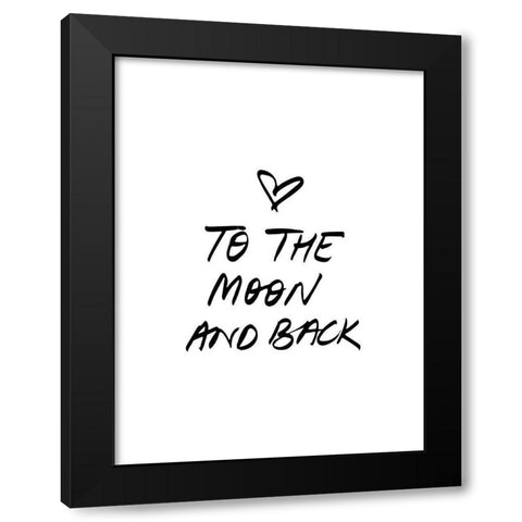 To The Moon Poster Black Modern Wood Framed Art Print with Double Matting by Urban Road