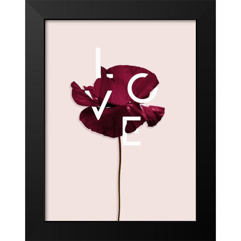 Poppy Poster Black Modern Wood Framed Art Print by Urban Road