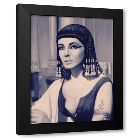 Cleopatra Blue Poster Black Modern Wood Framed Art Print with Double Matting by Urban Road