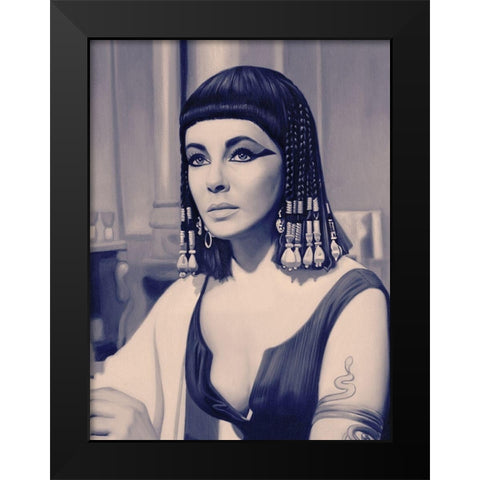 Cleopatra Blue Poster Black Modern Wood Framed Art Print by Urban Road