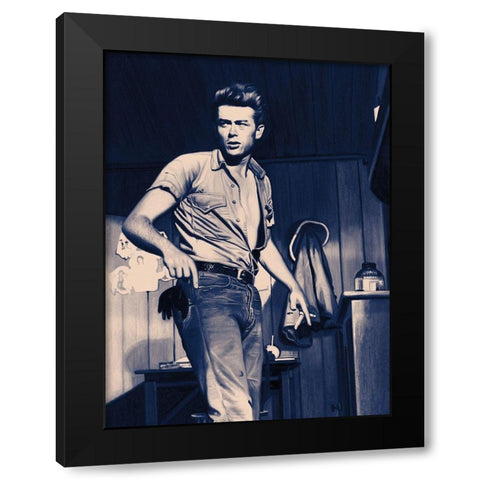 James Dean Blue Poster Black Modern Wood Framed Art Print with Double Matting by Urban Road