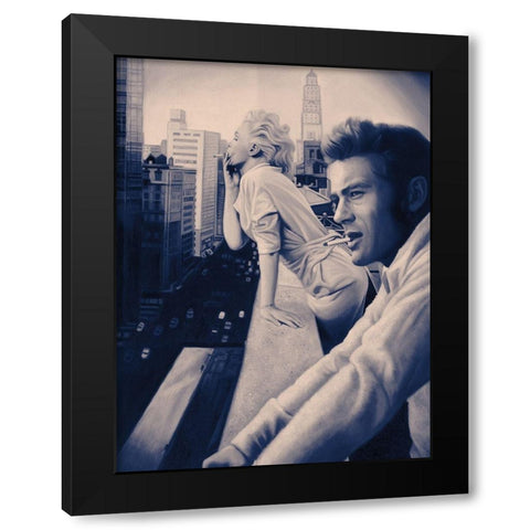 James and Marilyn Blue Poster Black Modern Wood Framed Art Print with Double Matting by Urban Road