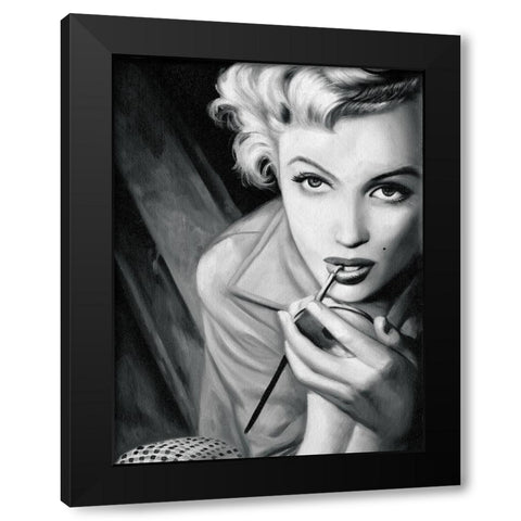 Marilyn Mono Poster Black Modern Wood Framed Art Print with Double Matting by Urban Road