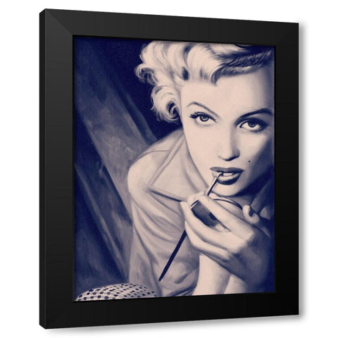 Marilyn Blue Poster Black Modern Wood Framed Art Print with Double Matting by Urban Road