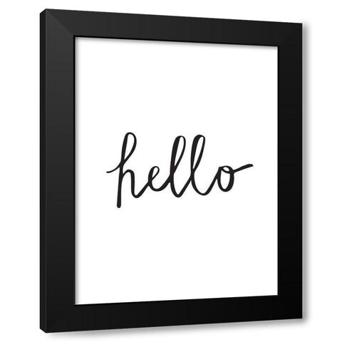 Hello Poster Black Modern Wood Framed Art Print with Double Matting by Urban Road