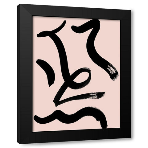 Noko Blush Poster Black Modern Wood Framed Art Print by Urban Road