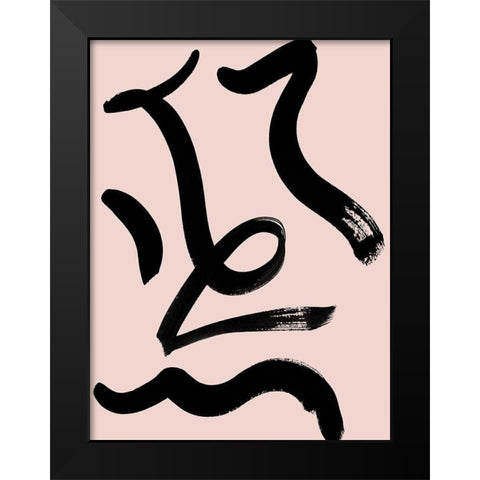 Noko Blush Poster Black Modern Wood Framed Art Print by Urban Road