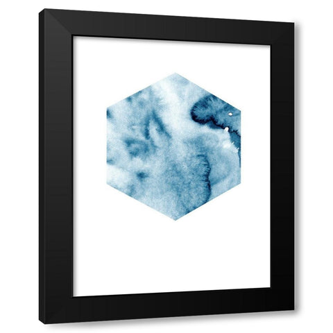 Hex Blue Poster Black Modern Wood Framed Art Print by Urban Road