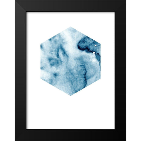 Hex Blue Poster Black Modern Wood Framed Art Print by Urban Road