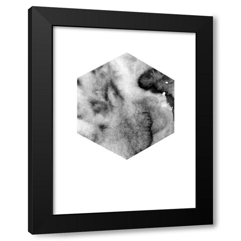 Hex Black Poster Black Modern Wood Framed Art Print with Double Matting by Urban Road