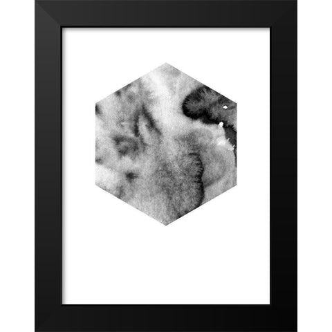 Hex Black Poster Black Modern Wood Framed Art Print by Urban Road