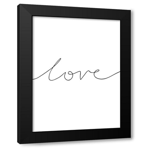 Love Poster Black Modern Wood Framed Art Print with Double Matting by Urban Road