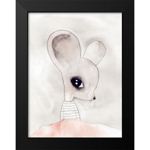 Macey Mouse Poster Black Modern Wood Framed Art Print by Urban Road