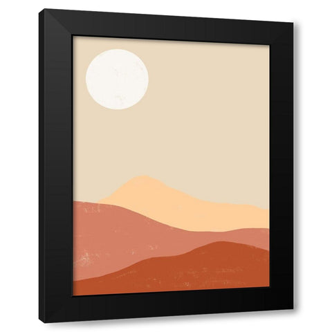 Desert Sun Poster Black Modern Wood Framed Art Print by Urban Road