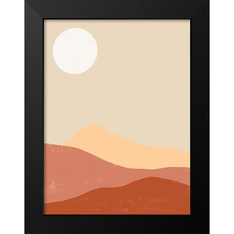 Desert Sun Poster Black Modern Wood Framed Art Print by Urban Road