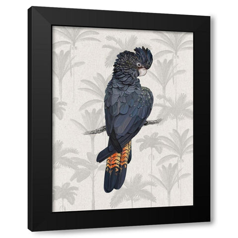 Tropical Cockatoo Poster Black Modern Wood Framed Art Print by Urban Road