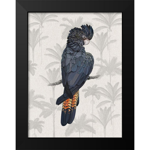 Tropical Cockatoo Poster Black Modern Wood Framed Art Print by Urban Road