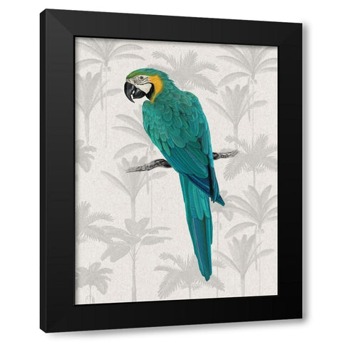 Tropical Macaw Poster Black Modern Wood Framed Art Print by Urban Road