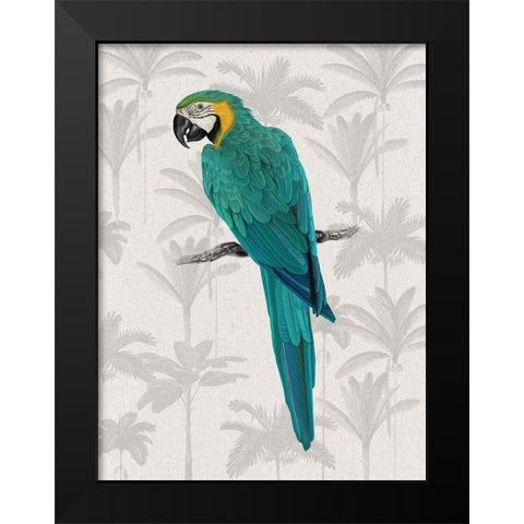 Tropical Macaw Poster Black Modern Wood Framed Art Print by Urban Road