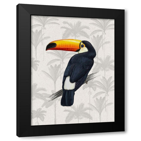 Tropical Toucan Poster Black Modern Wood Framed Art Print with Double Matting by Urban Road