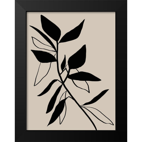 Beige Etchings I Poster Black Modern Wood Framed Art Print by Urban Road