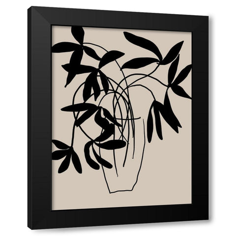 Beige Etchings II Poster Black Modern Wood Framed Art Print by Urban Road