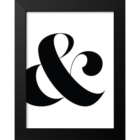 Ampersand Poster Black Modern Wood Framed Art Print by Urban Road