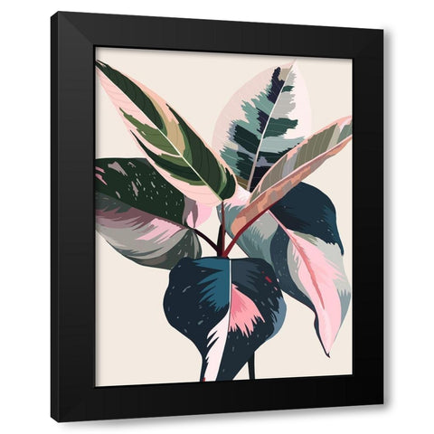 Pink Ficus Poster Black Modern Wood Framed Art Print with Double Matting by Urban Road