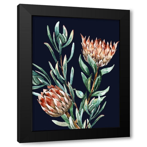 Dark Proteas II Poster Black Modern Wood Framed Art Print with Double Matting by Urban Road