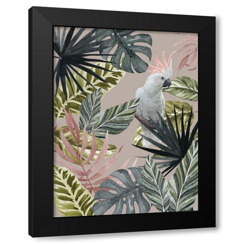 Tropical Cockatoo Poster Black Modern Wood Framed Art Print with Double Matting by Urban Road