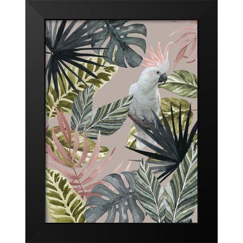 Tropical Cockatoo Poster Black Modern Wood Framed Art Print by Urban Road