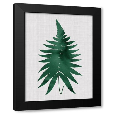 Fern Green Poster Black Modern Wood Framed Art Print by Urban Road