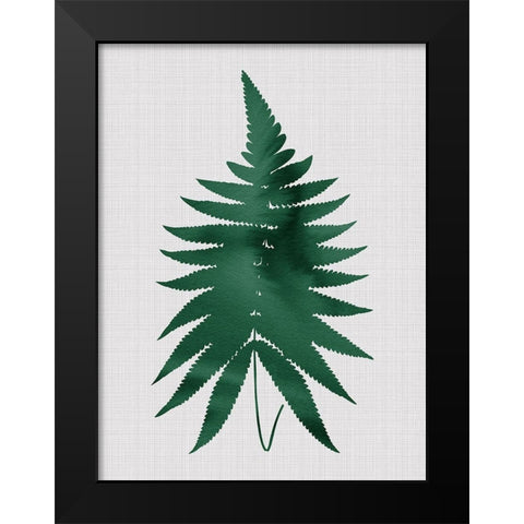 Fern Green Poster Black Modern Wood Framed Art Print by Urban Road