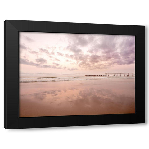 The Pier Poster Black Modern Wood Framed Art Print with Double Matting by Urban Road