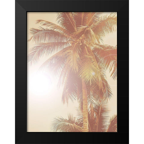 Sunkissed Palm Poster Black Modern Wood Framed Art Print by Urban Road