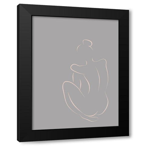 Figure I Grey Poster Black Modern Wood Framed Art Print with Double Matting by Urban Road