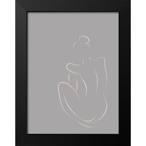 Figure I Grey Poster Black Modern Wood Framed Art Print by Urban Road