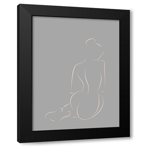 Figure II Grey Poster Black Modern Wood Framed Art Print with Double Matting by Urban Road