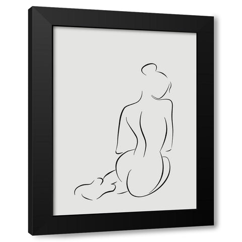 Figure II White Poster Black Modern Wood Framed Art Print with Double Matting by Urban Road