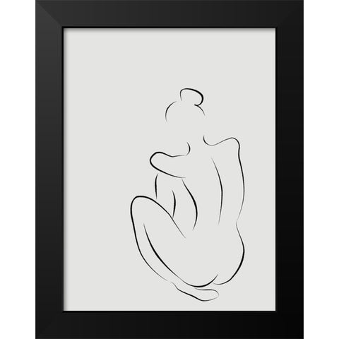 Figure I White Poster Black Modern Wood Framed Art Print by Urban Road