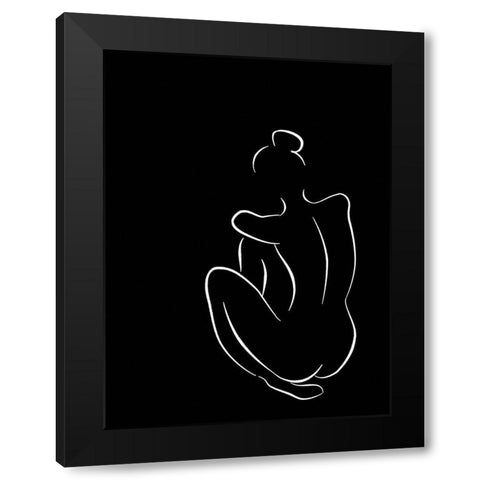 Figure I Black Black Modern Wood Framed Art Print with Double Matting by Urban Road