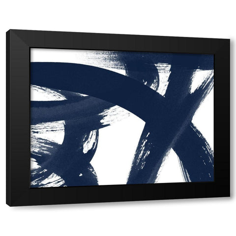 Changing Lanes - Evening Ink Black Modern Wood Framed Art Print with Double Matting by Urban Road